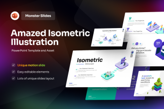Monster Slides Amazed Isometric Illustration